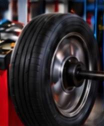 Tire on wheel balancing machine
